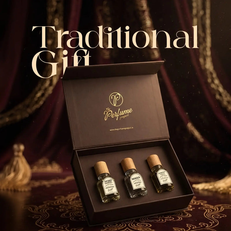 Traditional Gift (Mogra, Chembakavalli, Sacred Sandal)  3 x 30 mL